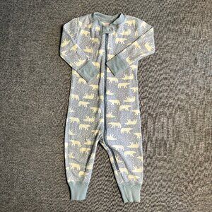 HANNA ANDERSSON Sleeper - zip-up - Blue & white polar bear  motif  12-18 mo